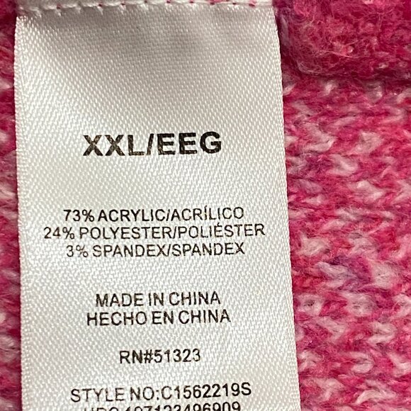 NWT Vince Camuto Sz 2XL Sweater Pink White Heart Print Valentines Day Love - Picture 9 of 12